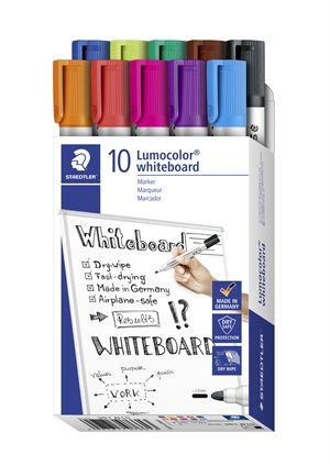 Staedtler WB Marker Lumocolor round 2mm assorted (10)